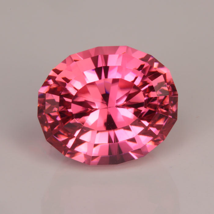 pink oval step cut tourmaline gemstone