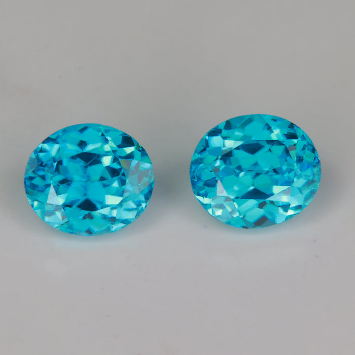 Pair of Oval Cut Blue Zircons 2.52 Carats