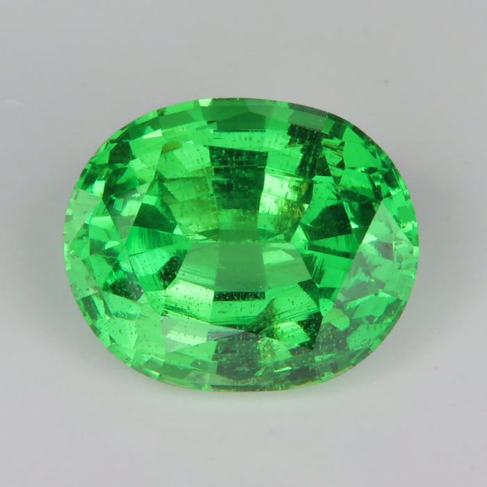 green color oval cut tsavorite garnet gemstone