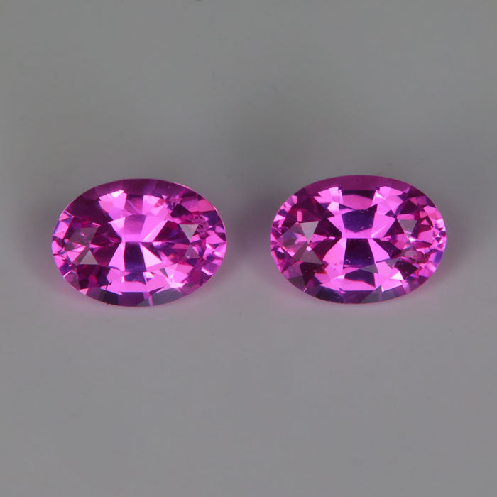 pink oval cut sapphire gemstones pair