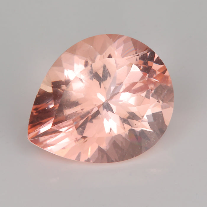 peach color pear shape morganite gemstone
