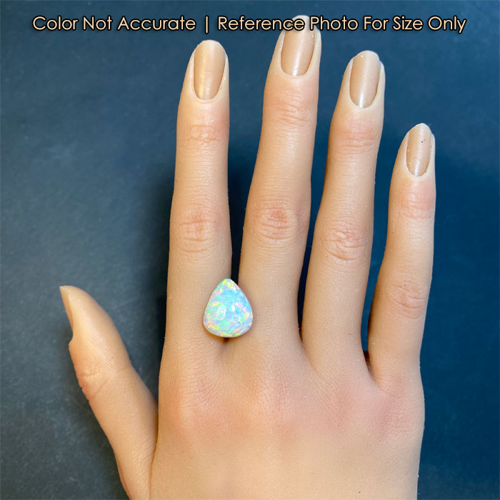 size of pear cabochon opal on hand