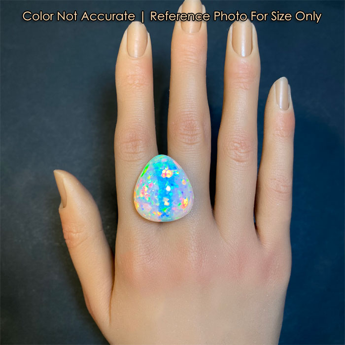 pear shape opal size compared to hand
