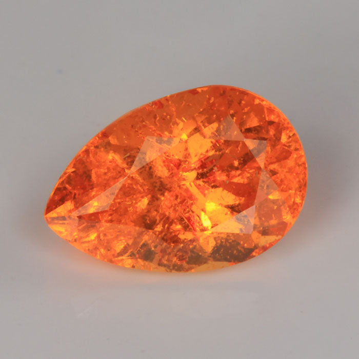 spessartite garnet orange color pear shape 