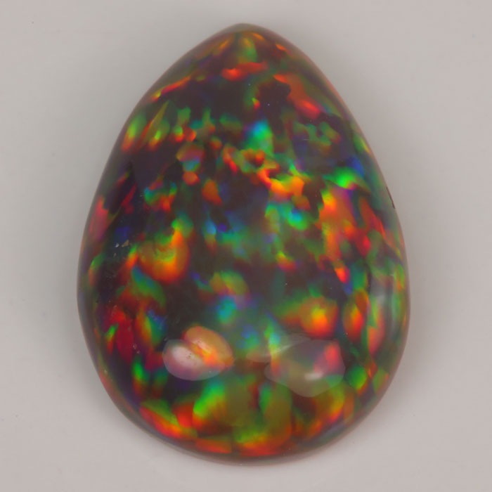 pear shape black opal gemstone