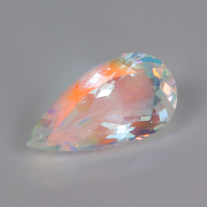 rainbow color pear shape brilliant cut moonstone gemstone