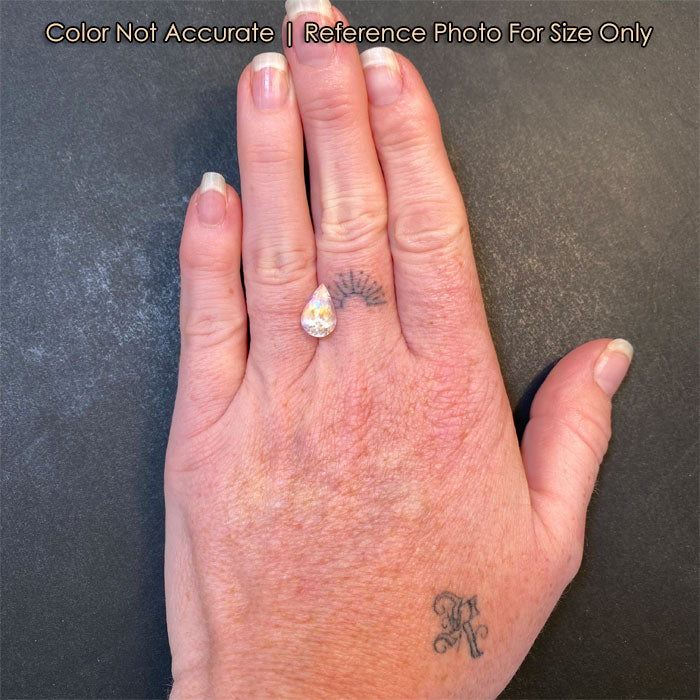 rainbow moonstone size to hand pear shape