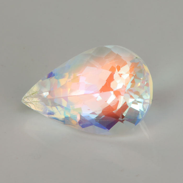 pear shape brilliant cut rainbow moonstone gemstone