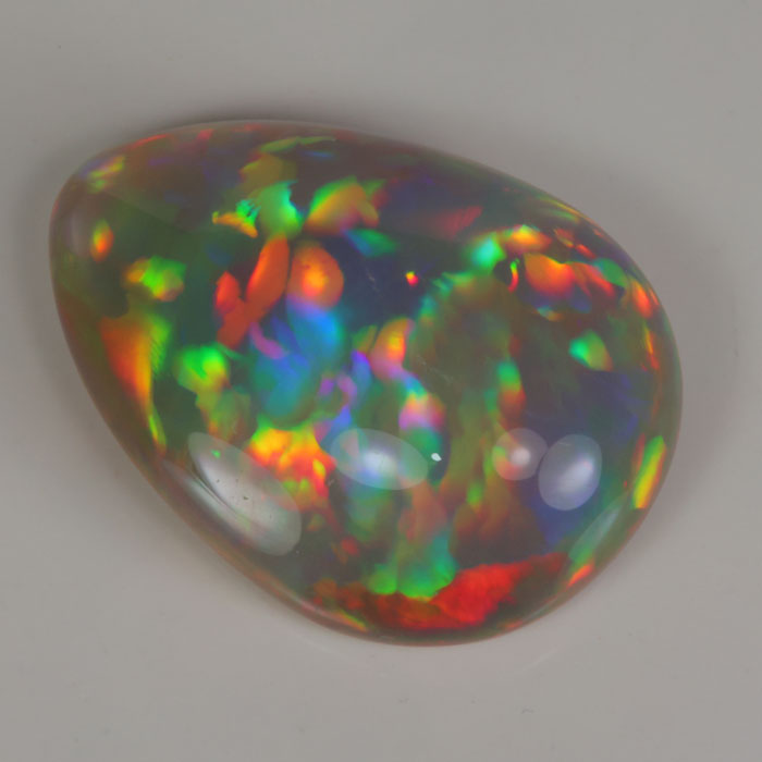 rainbow color pear shape opal gemstone