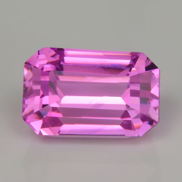 emerald cut pink color kunzite gemstone