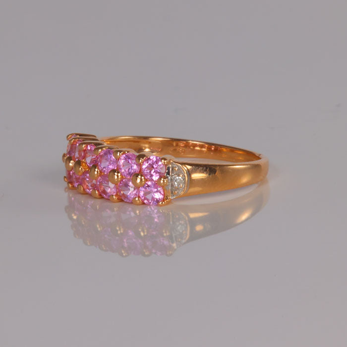 pink sapphire ring in rose gold