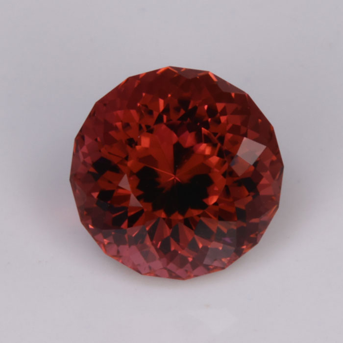 Portuguese cut tourmaline gemstone brownish pink