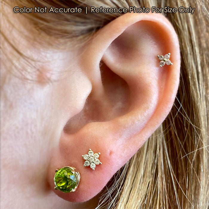 green peridot yellow gold studs size to ear