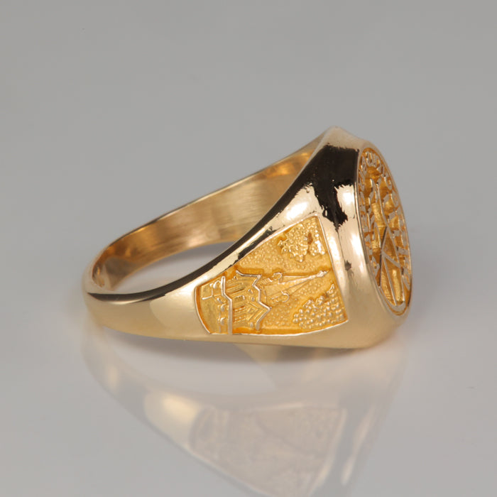 yellow gold estate ring for purdue university