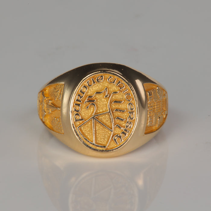 yellow gold purdue university ring