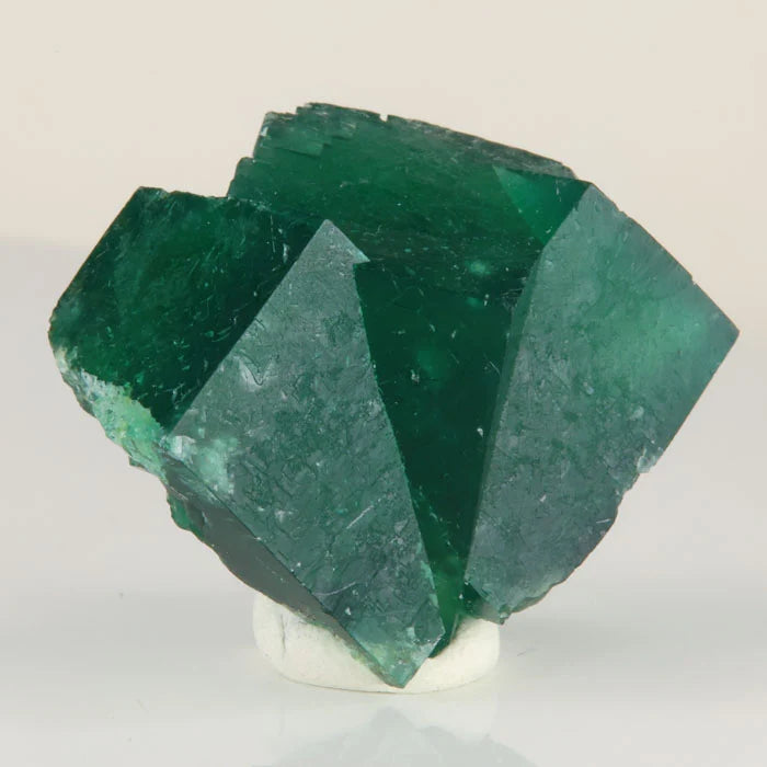 Deep Green Intergrown Rogerley Fluorite Twin Crystals 37.76 Grams