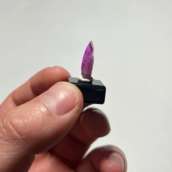 tanzanite pink crystal in hand
