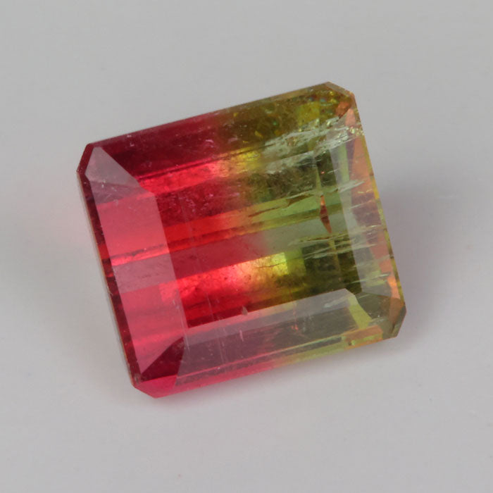 red green natural bicolor tourmaline gemstone