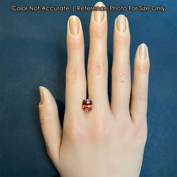 rare natural color garnet gemstone size to hand