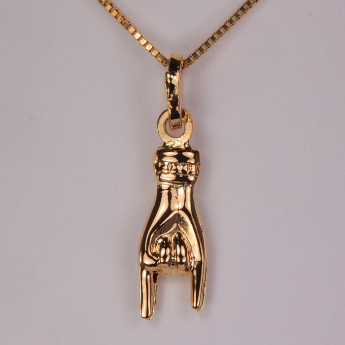 yellow gold estate rock on pendant 