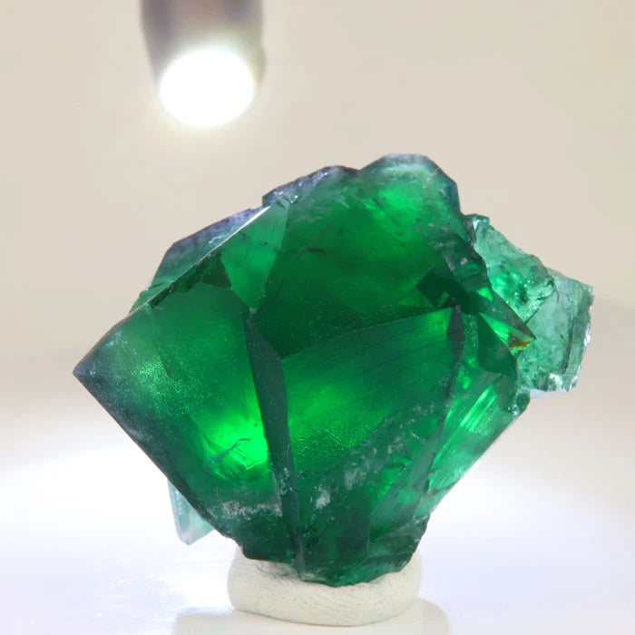 Rogerley Fluorite with Deep Emerald Green Intergrown Cubic Crystals 46.92g