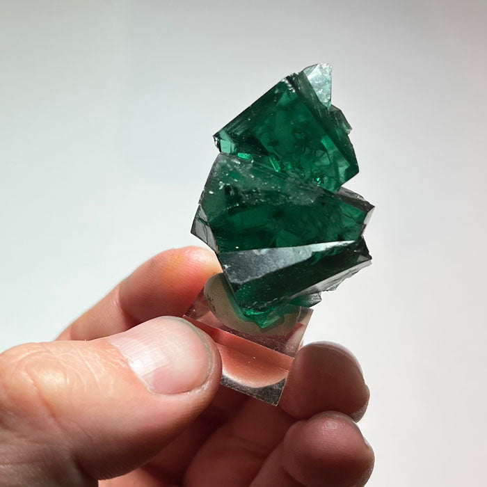 size of stacked fluorite crystal 