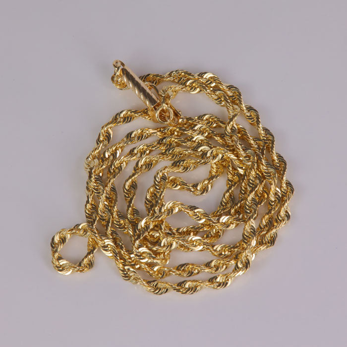 14k yellow gold estate rope link chain 