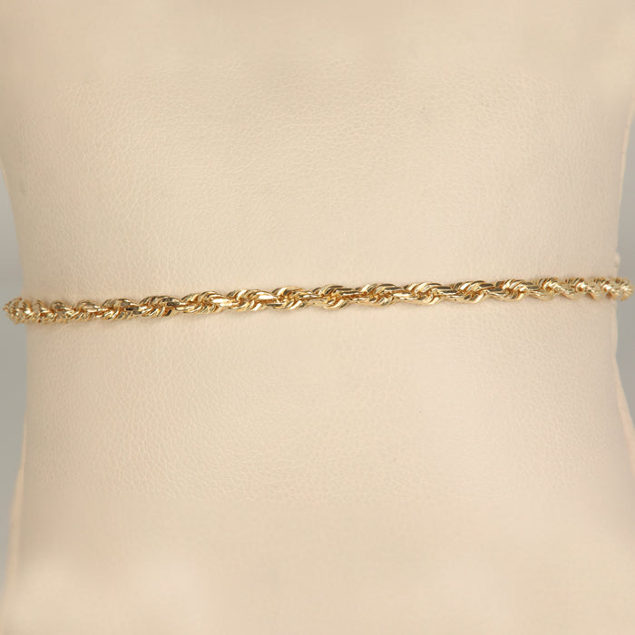 yellow gold estate rope bracelet anklet 