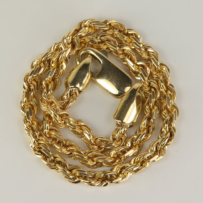 yellow gold rope link bracelet