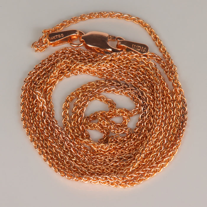 rose gold spiga wheat style chain