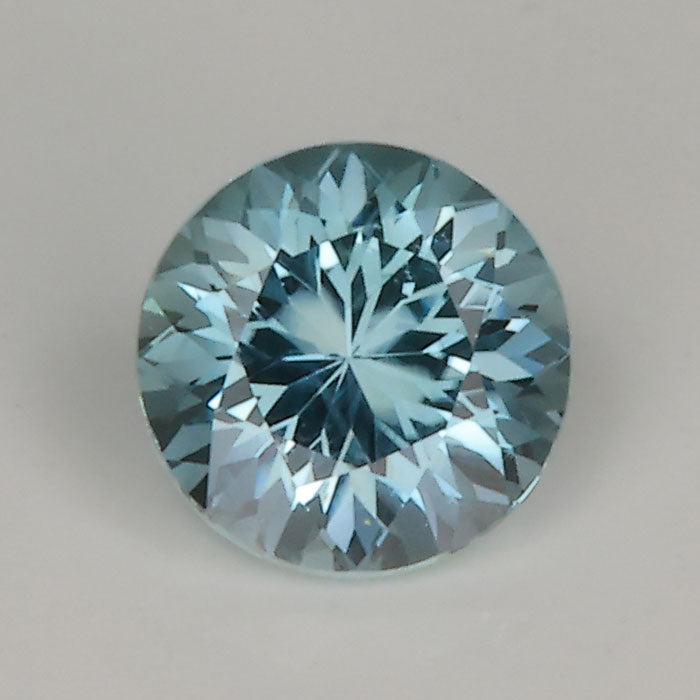 steel gray green blue sapphire gemstone round brilliant cut