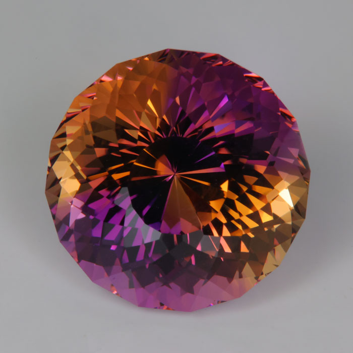 purple yellow round portuguese cut natural ametrine gemstone beautiful