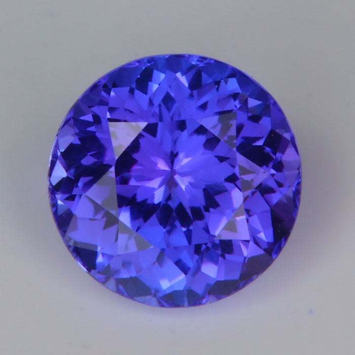 blue violet round portuguese cut tanzanite gemstone