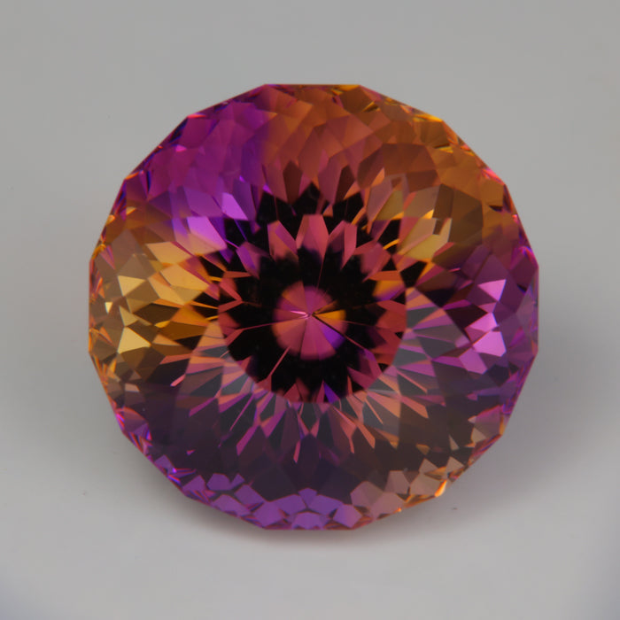 purple yellow natural ametrine gemstone round portuguese cut 