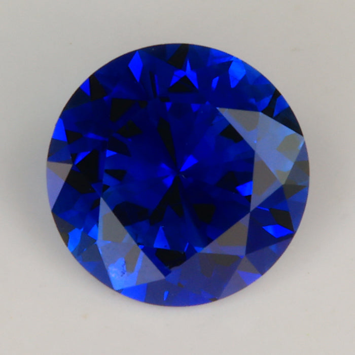 blue round brilliant cut sapphire gemstone