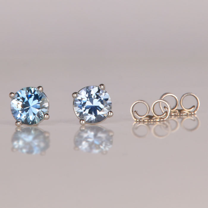 montana sapphire stud earrings white gold