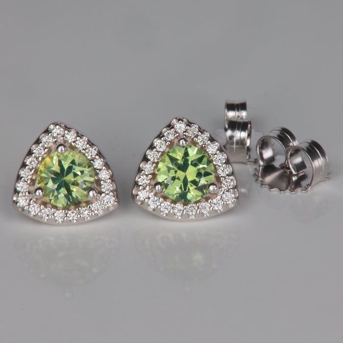 white gold sapphire and diamond gemstone earrings