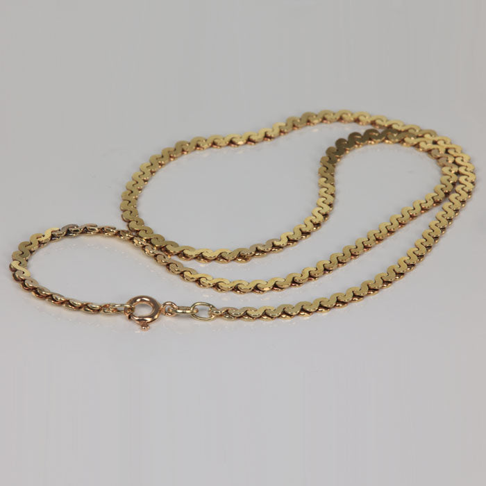gold necklace serpentine 14k