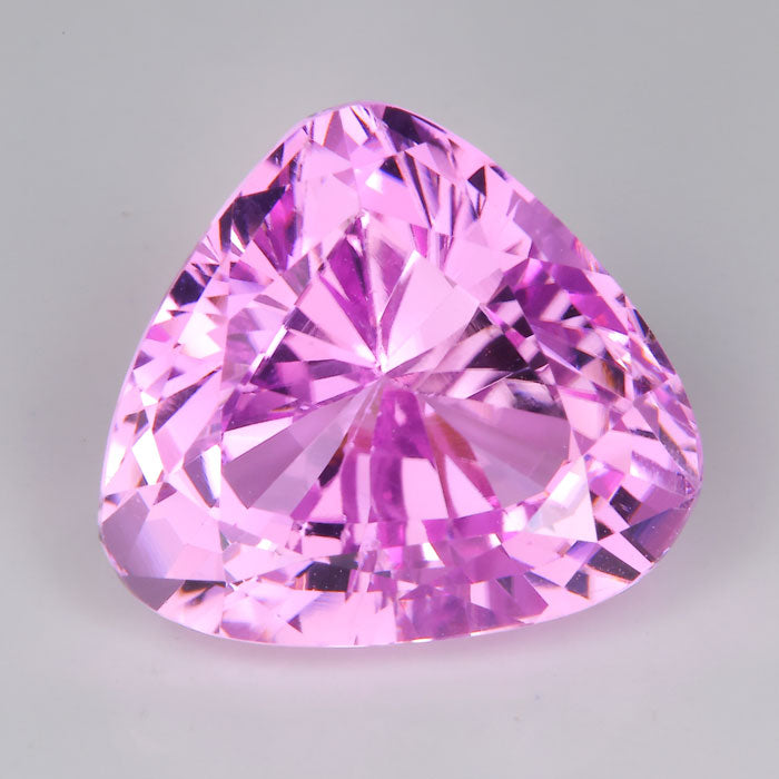 pink color shield cut kunzite gemstone