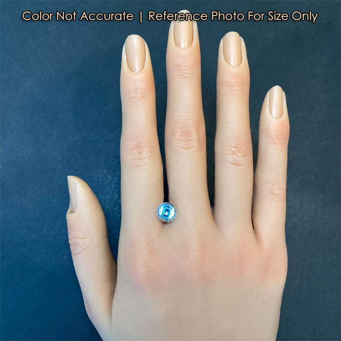 hand size reference to aquamarine gem