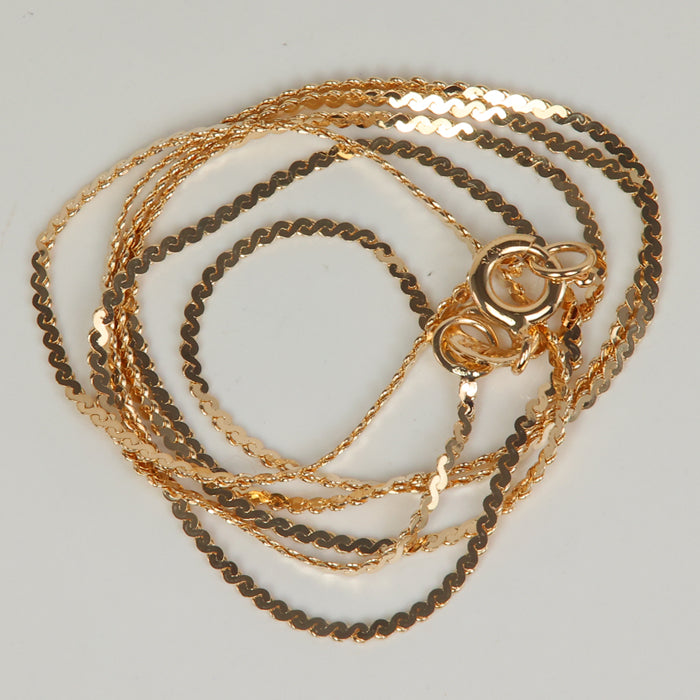 yellow gold serpentine link chain 