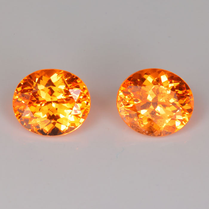 mandarin oval pair of spessartite garnet