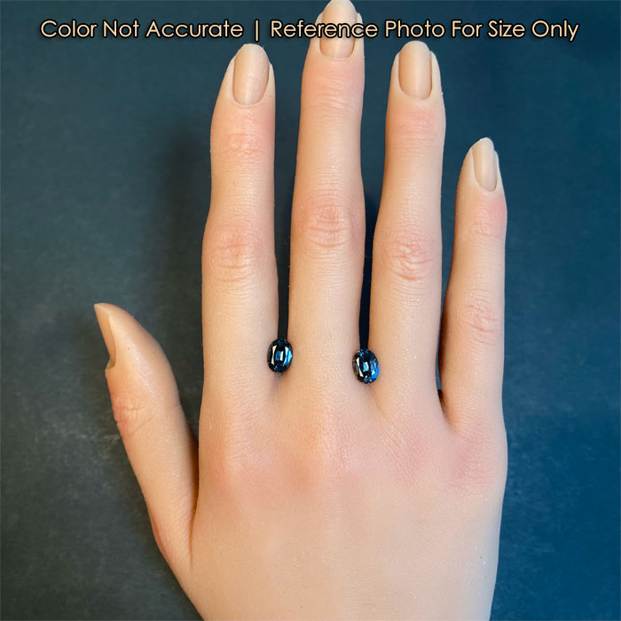 grey blue spinel gems size on hand