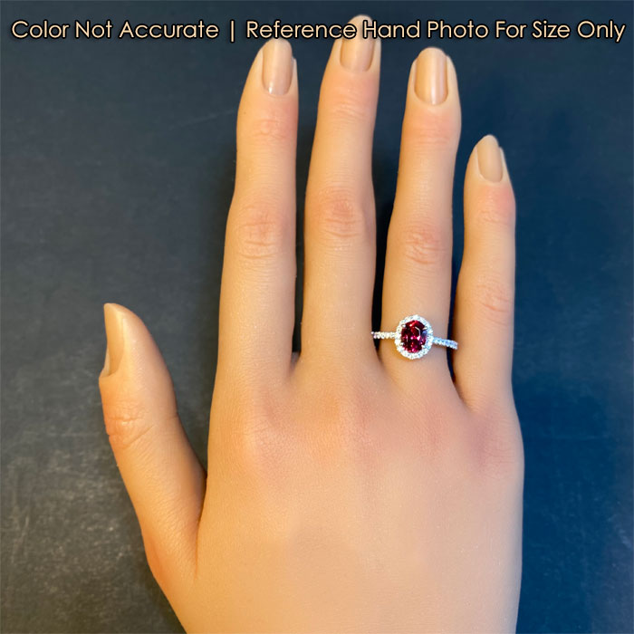 hand reference for spinel and diamond ring