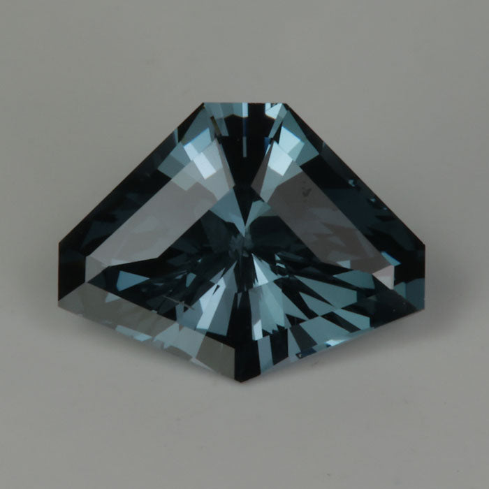 steel blue spinel gemstone shield brilliant cut