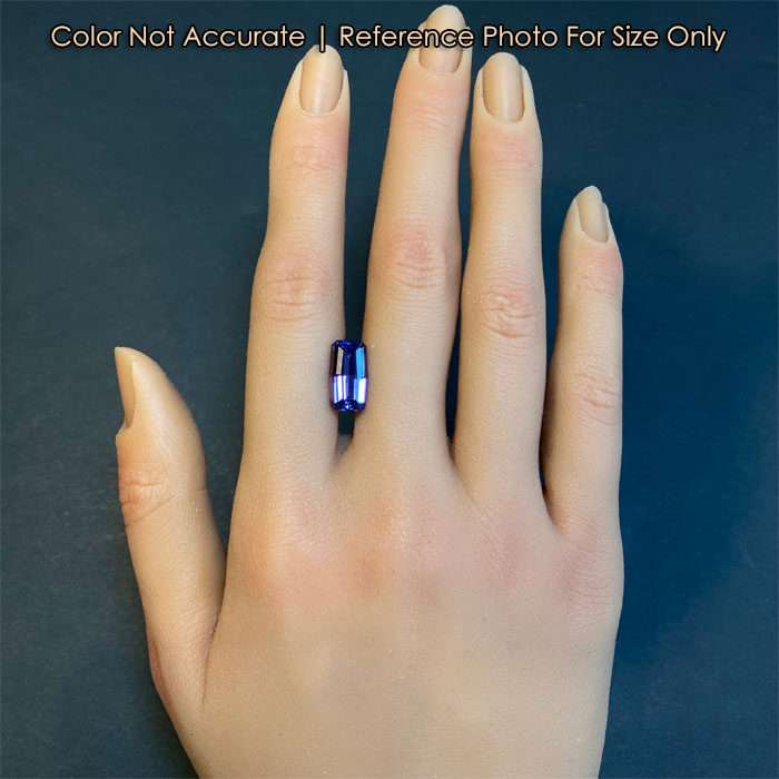 size of tanzanite gemstone on hand