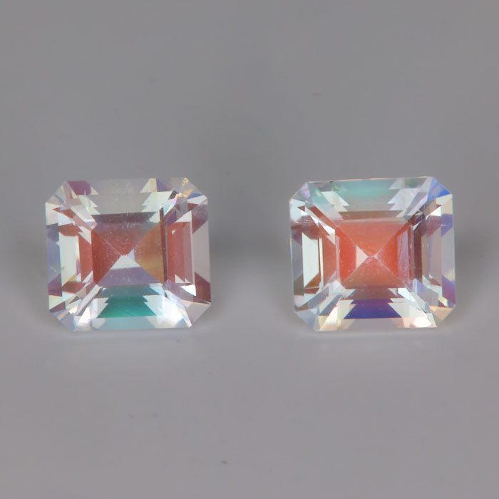 square step cut rainbow moonstone gems