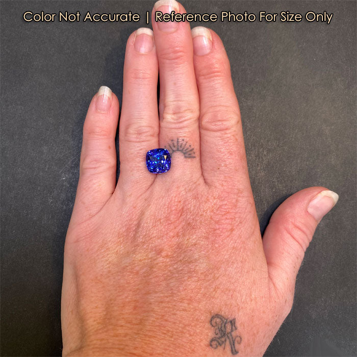 tanzanite gemstone size reference on hand