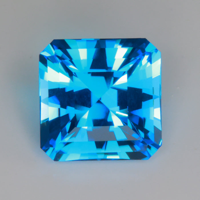 square brilliant cut swiss blue topaz gemstone beautiful