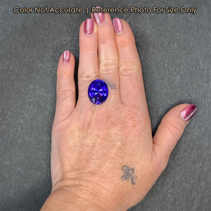 size reference of step oval cut tanzanite